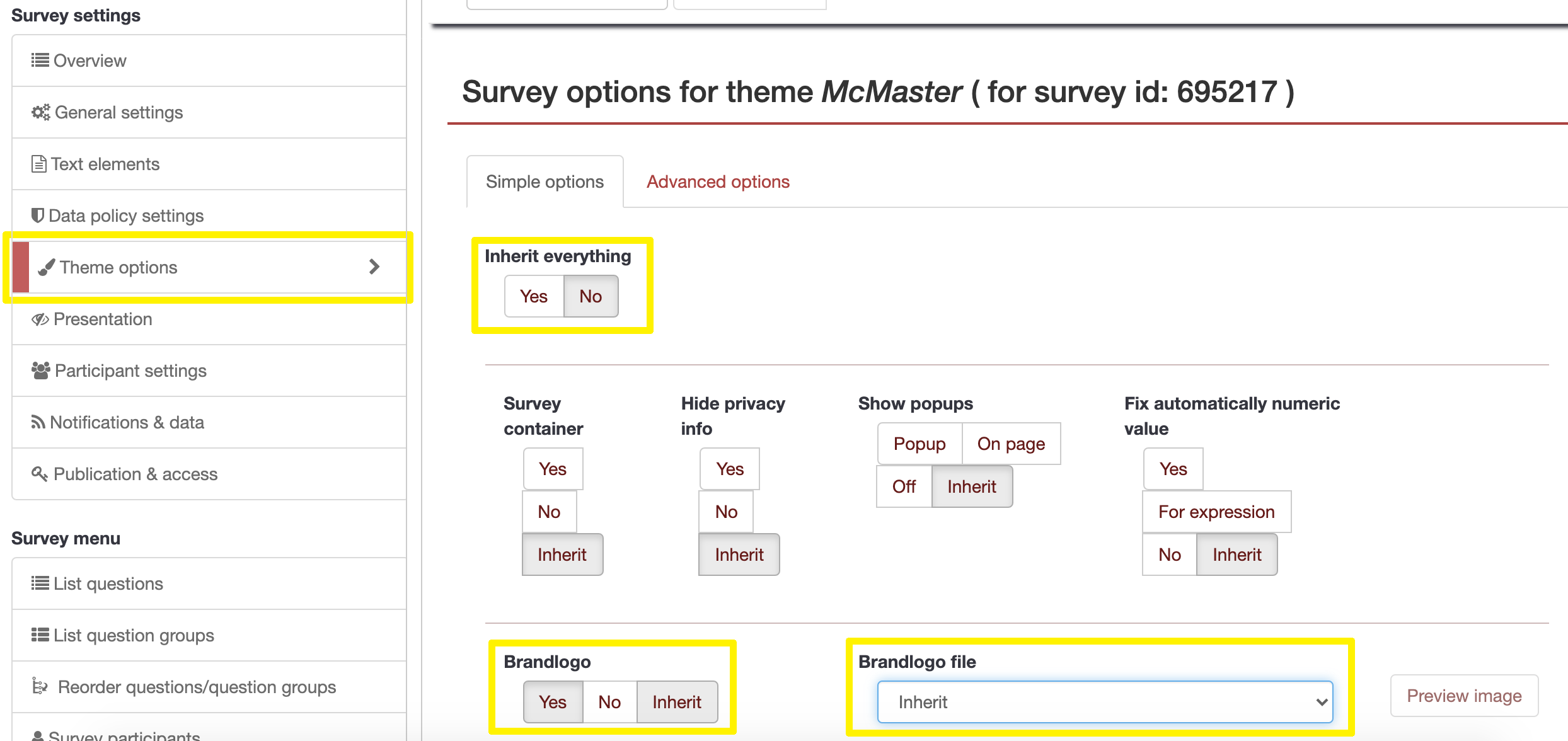 replace survey logo